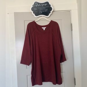 Market & Spruce Paulsen brushed knit 3/4 sleeve top